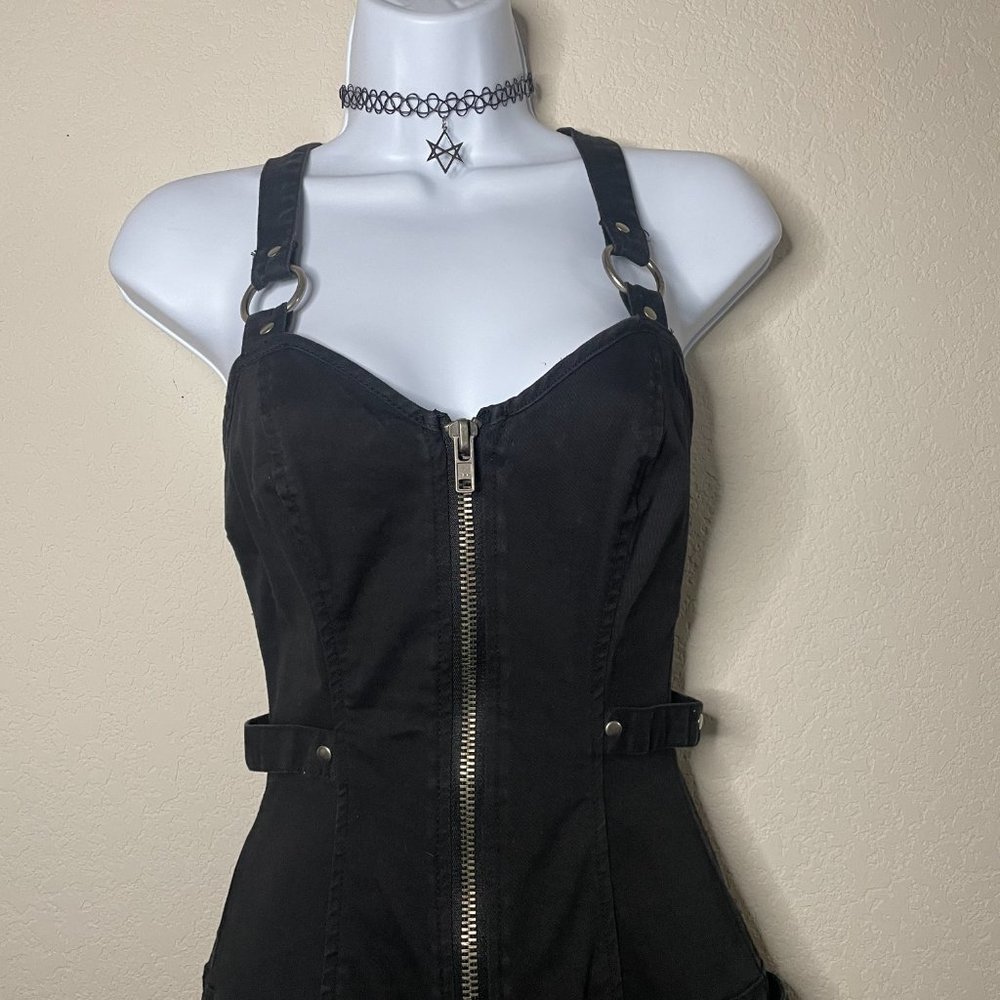💀SOLD💀 lip service vintage 90s institutionalized bondage mini dress - Picture 4 of 5